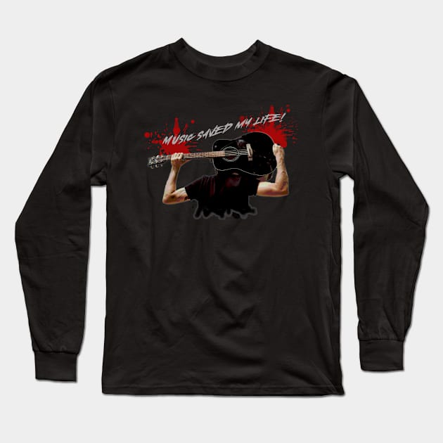 Music Saved My Life Long Sleeve T-Shirt by By Diane Maclaine